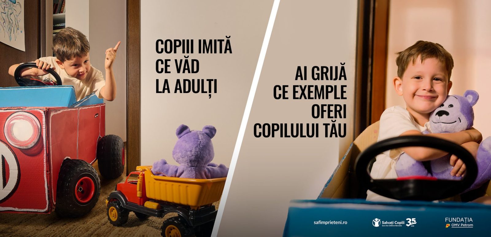 Salvați Copiii România și Fundația OMV Petrom au lansat campania „Copiii imită ce văd la adulți”
