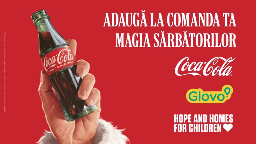 În sezonul sărbătorilor de iarnă, două branduri importante din România, Coca-Cola și Glovo, și-au unit forțele într-o campanie de solidaritate socială care transformă achizițiile clienților în sprijin real pentru familiile aflate în dificultate prin intermediul Fundației Hope and Homes for Children.
